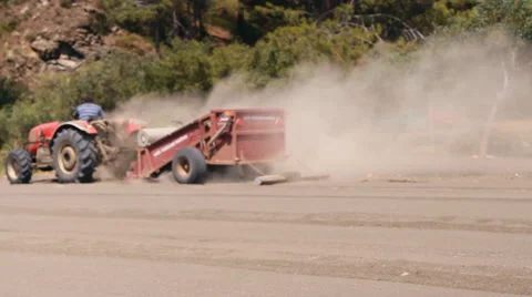 The machine cleans sifts the sand on the beach Stock Footage 44391546