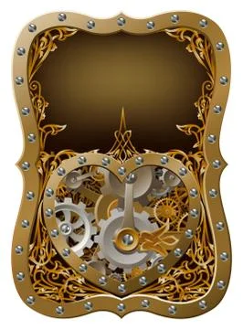 Machine clockwork gears heart concept Stock Illustration