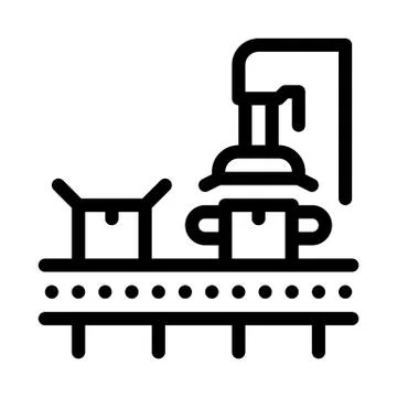 Machine for close box icon vector outline illustration Stock Illustration