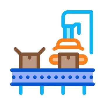 Machine for close box icon vector outline illustration 库存插图
