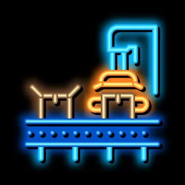 Machine for close box neon glow icon illustration 库存插图