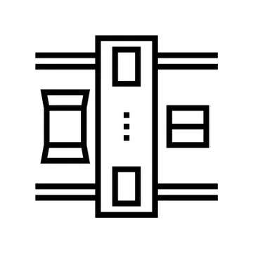 Machine for closed boxes line icon vector illustration Stock Illustration