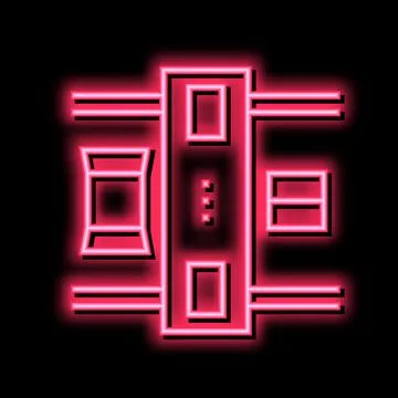 Machine for closed boxes neon glow icon illustration Stock Illustration