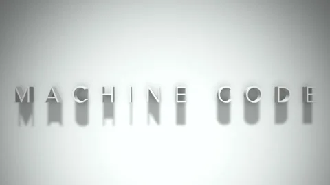 Machine code 3D title animation white text on a white background Stock Footage 299369353