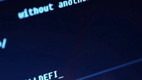 Machine Code of the Hacker Attack on a Monitor of Laptop Stock Footage 73051251
