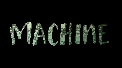 Machine Code Pixelated Text Warping Looping Squares With Glitch Effect Video stock 113881885
