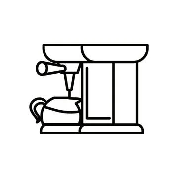 Machine coffee with teapot isolated icon Illustrazione stock