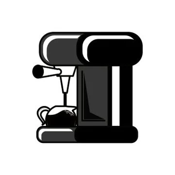 Machine coffee with teapot isolated icon Stock Illustration