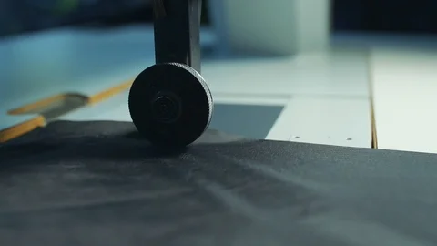 The machine that combines a piece of nylon fabric by heating.tent fabric Stock-Footage 126521923