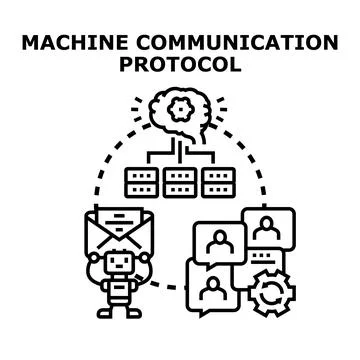 Machine communication protocol for ai networking and data exchange Ilustração Stock