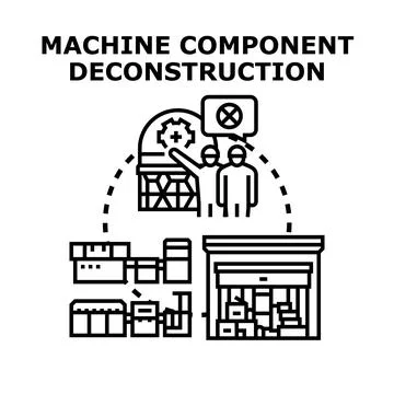 Machine component deconstruction process and recycling system Stock Illustration