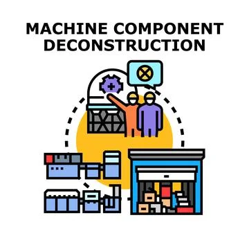 Machine component deconstruction process and recycling system Stock Illustration