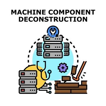 Machine component deconstruction process icon concept Ilustração Stock