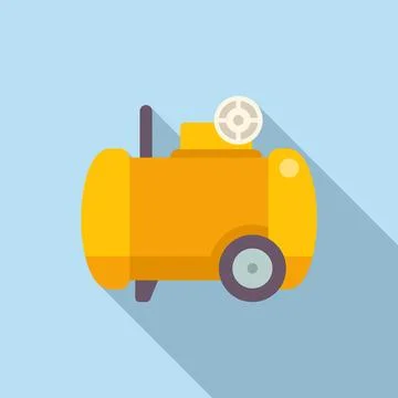 Machine compressor icon flat vector. Air pump Ilustração Stock