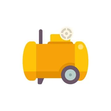 Machine compressor icon flat vector. Air pump Ilustração Stock