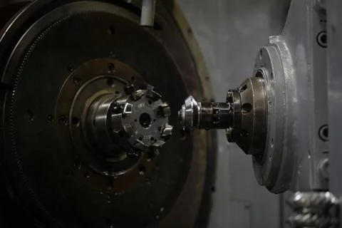 Machine with computer numerical control, automation operated by precisely Stock Photos