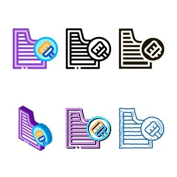 Machine concepts cleaning place icon vector outline Stock Illustration