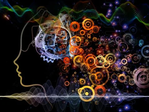 Machine Consciousness Backdrop 스톡 일러스트