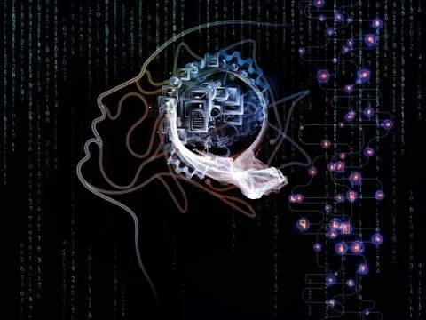 Machine Consciousness Backdrop Illustrazione stock