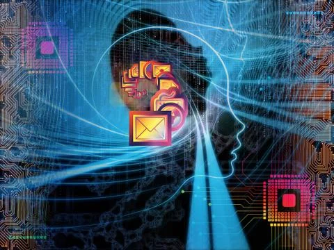 Machine Consciousness Backdrop Stockillustratie