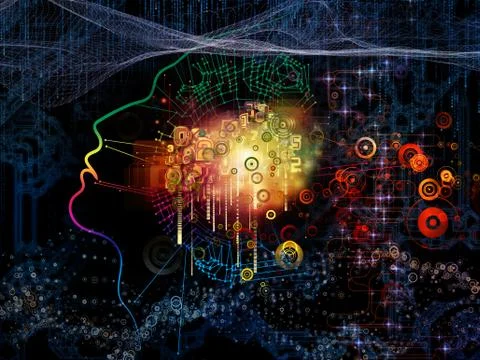Machine Consciousness Backdrop Stock Illustration