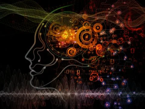 Machine Consciousness Composition Stock Illustration