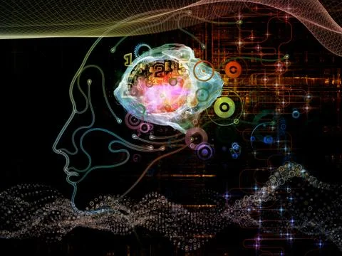 Machine Consciousness Composition Stock Illustration
