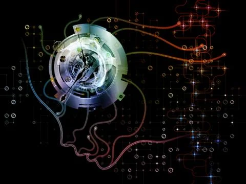 Machine Consciousness Composition Stock Illustration
