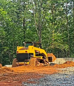 Machine at construction site Stock Photos
