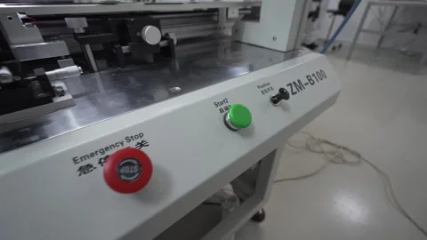 Machine control panel with Chinese characters and large buttons Stock Footage 233035675