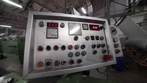 Machine control panel of the textile industry. Stock Footage 72540076