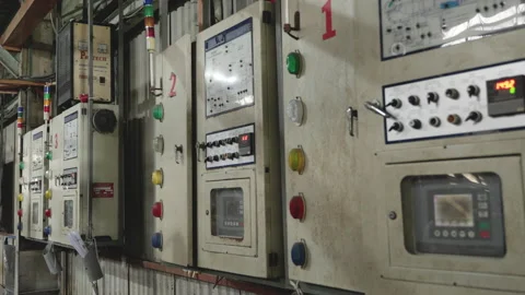 Machine Control Panels in Vietnam's Dyeing Industry Video stock 247413573