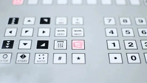 Machine control in production. flashing warning lamp and buttons Stock Footage 88331002