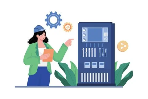 Machine Controlling System Illustration concept on white background Stock Illustration