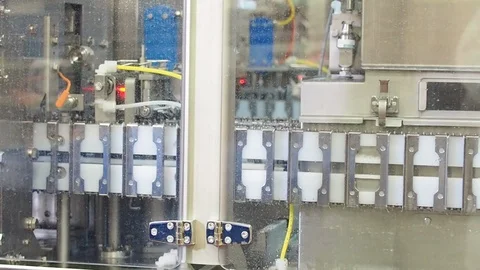 Machine. Conveyor belt and sorter in factory A Stock Footage 102393553