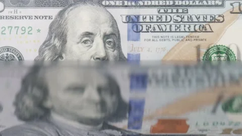 Machine counter automatic calculates a large amount of Dollar banknotes Stock-Footage 180006021