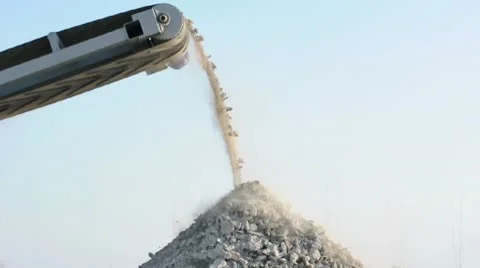 Machine for crushing stone. Falling rocks Stock Footage 8997108