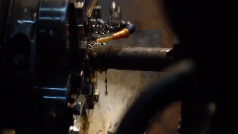 The machine cuts the thread Stock Footage 90338024