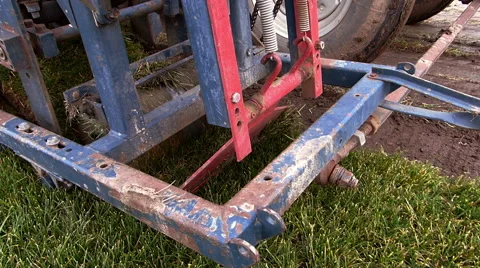 Machine cutting grass turf. Stock Footage 60978343