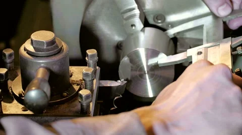 Machine for cutting metal, worker process, close up Stock Footage 67953802