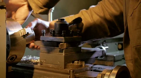 Machine for cutting metal, worker process, close up Stock Footage 67953827