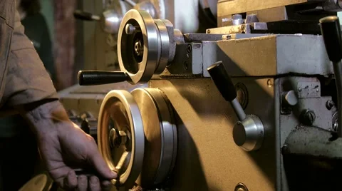 Machine for cutting metal, worker process, close up Stock Footage 67953869