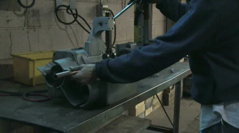 Machine Cutting Pipe Video stock 280063