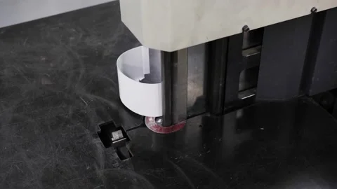 Machine is cutting plastic letter for an ad Stock-Footage 134935170