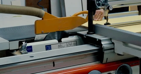 Machine for cutting sheet material. Stock Footage 124224156