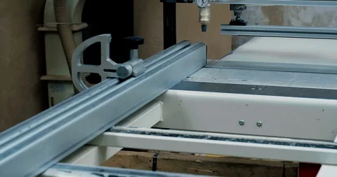 Machine for cutting sheet material. Stock Footage 124224408