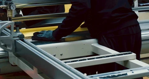 Machine for cutting sheet material. Stock Footage 124224749