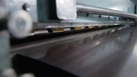 Machine for cutting sheet metal in the work Stock Footage 57324358