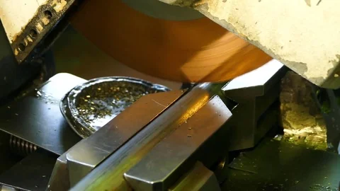 Machine cutting of steel pipe. Stock Footage 83623677