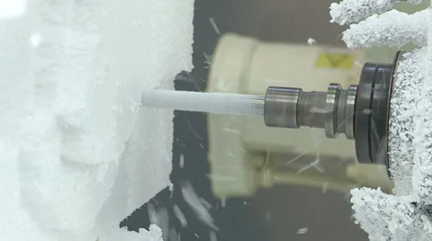 Machine cutting Styrofoam Stock Footage 37090607